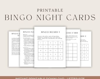 Bingo Game Set | 10 Card Printable Variety (Instant Download)