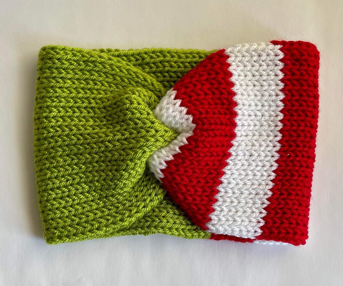 Grinch Inspired Knitted Headbands Etsy Canada