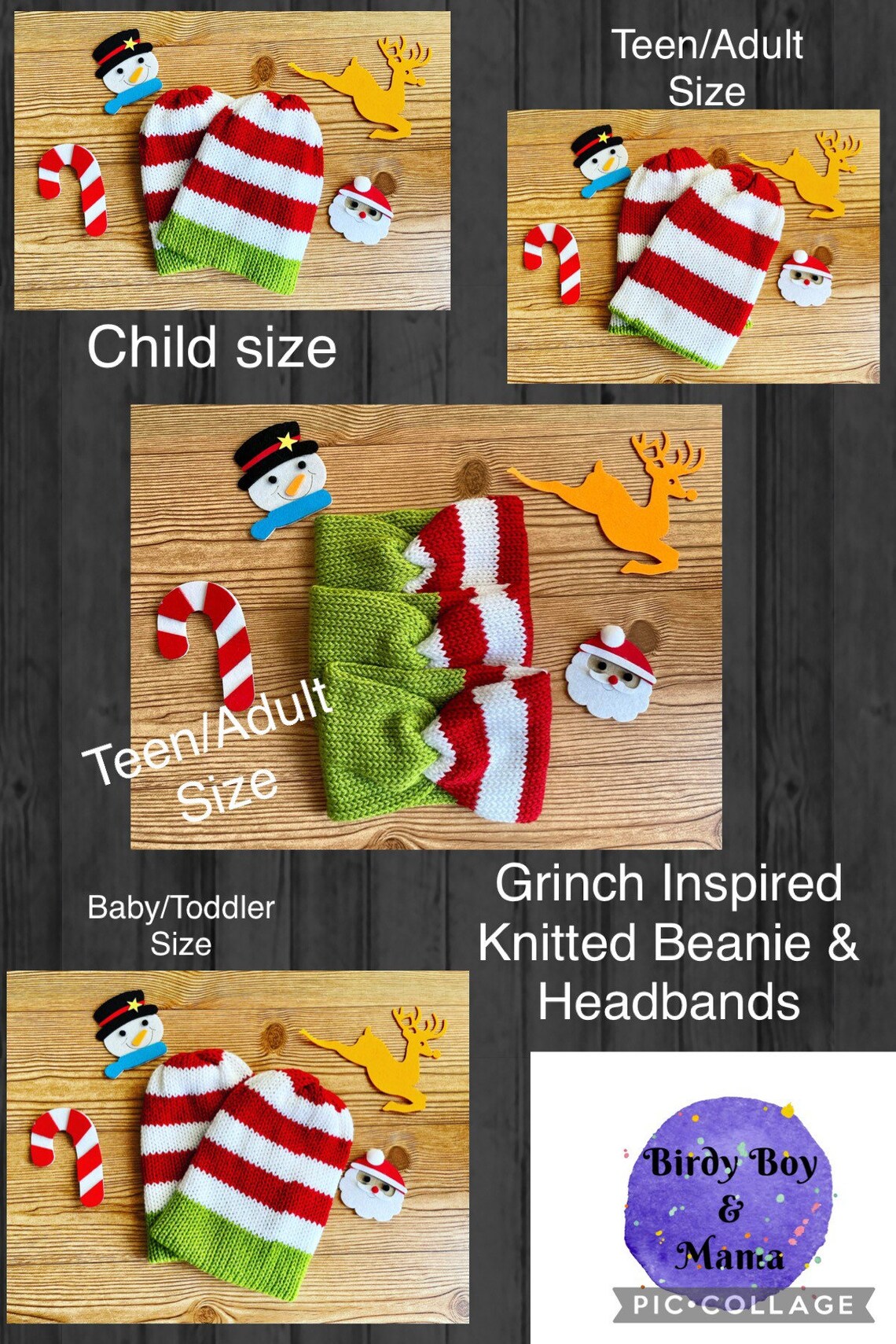 Grinch Inspired Knitted Headbands Etsy Canada