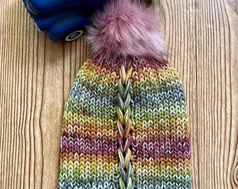 Gorros trenzados de punto