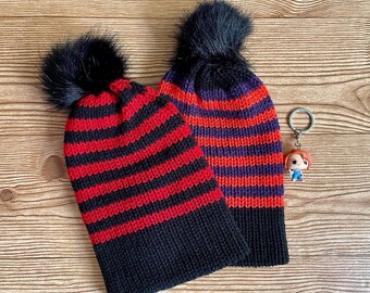 Gorros de punto a rayas