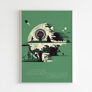 Star Wars, death star, Digital Print, movie poster, movie print, star wars print, star wars decor, instant download, wall art, home decor