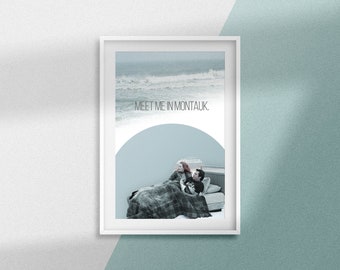 Meet Me In Montauk Print, Eternal Sunshine of the Spotless Mind, wydruk cyfrowy, plakat filmowy, sztuka ścienna, montauk, wydruk typograficzny