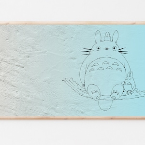 Samsung Frame TV Art, Totoro, Anime, Hayao Miyazaki, digital download, Samsung Art, Frame TV Art, instant download, digital tv art, blue art