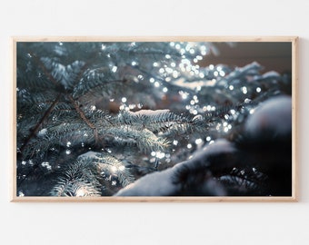 Samsung Frame TV Art, Christmas Tree, Christmas, noel art, Snow, digital download, Frame Tv Art, instant download, digital tv art, tv art