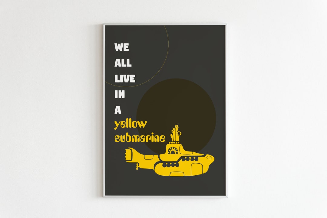 The Beatles Print, Yellow Submarine Wall Art, Wall Art, Digital Print
