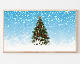 Samsung Frame TV Art, Christmas Tree, Christmas, Santa, Snow, digital download, Frame Tv Art, instant download, digital tv art, tv art