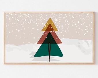 Samsung Frame TV Art, Christmas Tree, Christmas, Santa, Snow, digital download, Frame Tv Art, instant download, digital tv art, tree poster