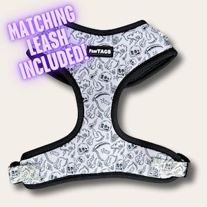 Skulls Dog Harness, Waterproof Harness, Large Dog Breed, Cat Outfits