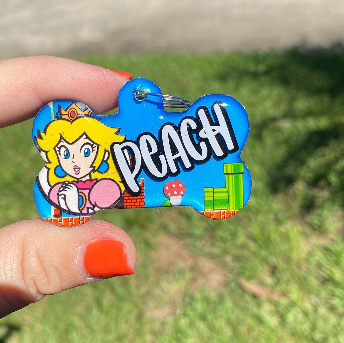 Princess Peach Dog Tag Super Mario Dog Tag Custom Pet Tags Etsy