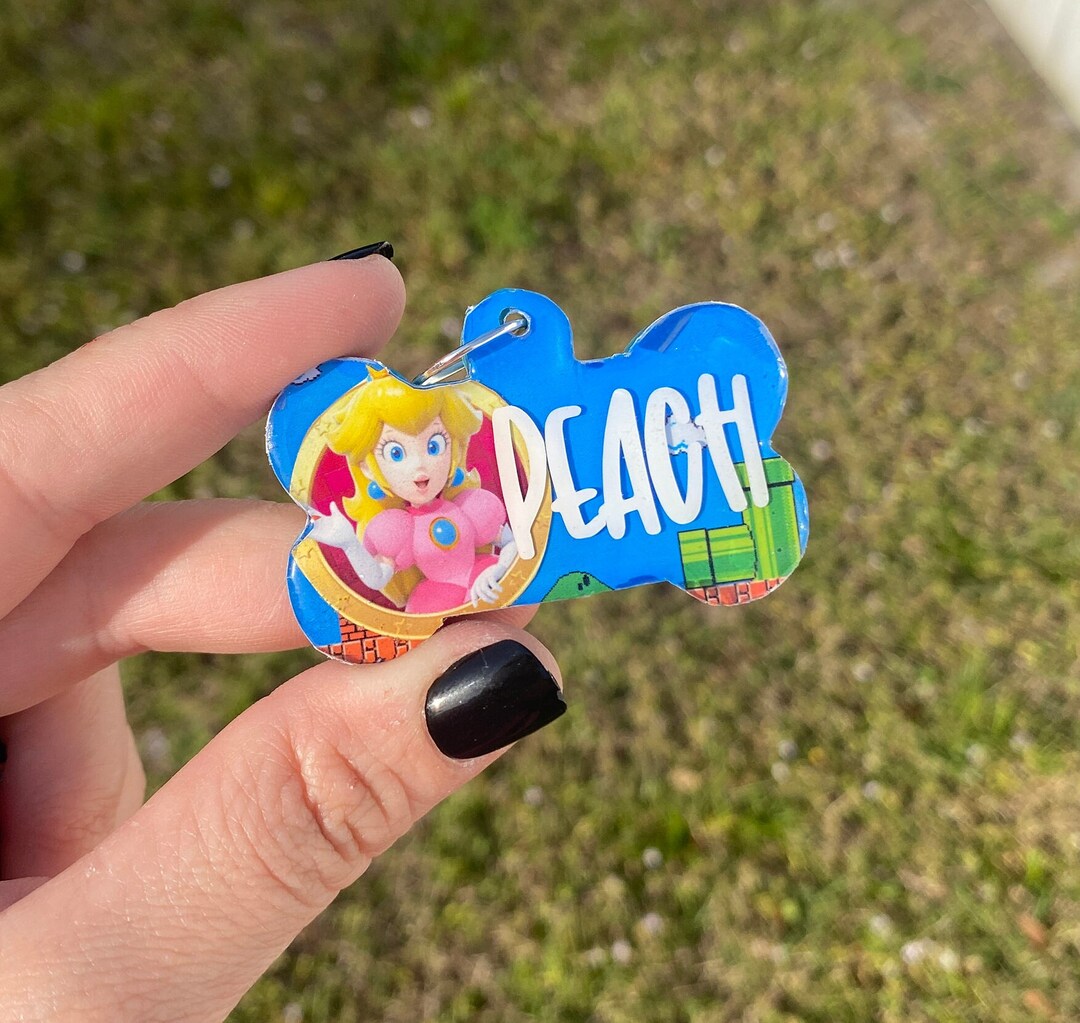 Princess Peach Dog Tag Super Mario Dog Tag Custom Pet Tags Etsy