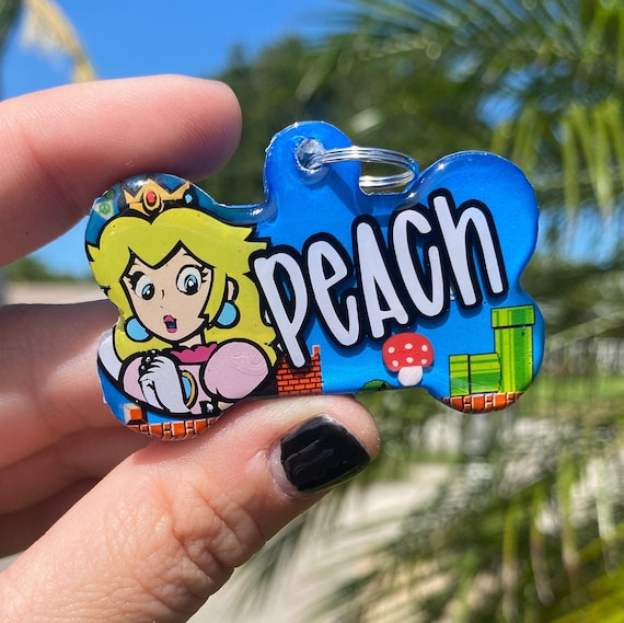 Princess Peach Dog Tag Super Mario Dog Tag Custom Pet Tags Etsy