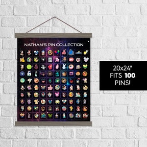 Dark Galaxy 100 PINS Collection Canvas Display Hanger - Black with Stars