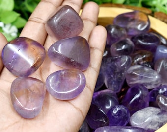 Purple Ametrine Crystal Tumbled Stone,Pocket Sized Meditation Companion,Ametrine Spiritual Gemstone, Energy Healing,Polished Palm Gift Stone