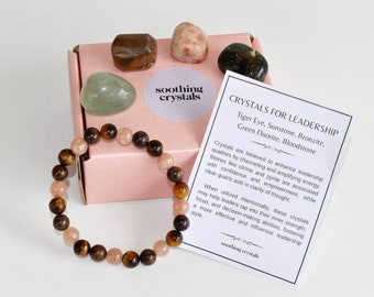 Inspire LEADERSHIP Crystals Set, Gifts For Leadership, Inspire Support Crystals Gift Set, Healing Leadership Gemstones, Crystals Set, Gift