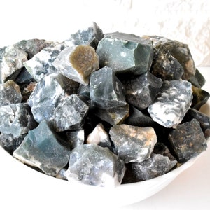 Moss Agate Rough Natural Stones 1 inch Raw Stones Natural Crystals Pack Size of 1,2,5, 100 grams and 200 grams