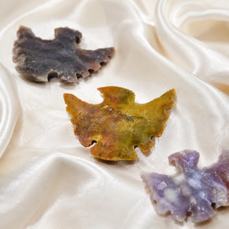 2'' Fancy Jasper Eagle Arrowheads Fabricación de joyas y envoltura de alambre, hermosa pieza de exhibición imagen 2