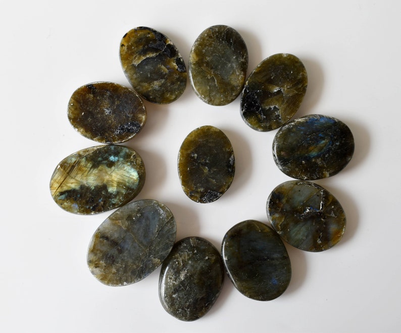 Polished Labradorite Pocket Stones, Gemstone Crystals Stone, Both Side ...