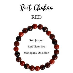 ROOT Chakra Crystal Bracelet|8mm Natural Chakra Gemstone Healing Bracelet, Enhance Grounding and Stability