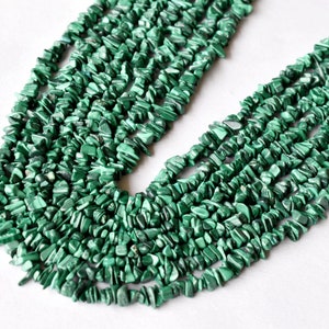 Uncut Malachite Crystal Chip Beads Raw Gemstone Uncut Beads Necklace