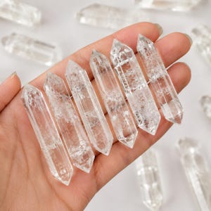 Crystal Quartz Double Terminated Crystal Point Pencil Double Point Pencils, Quartz Points, Small Clear Crystal Double Point Bulk, Gemstones