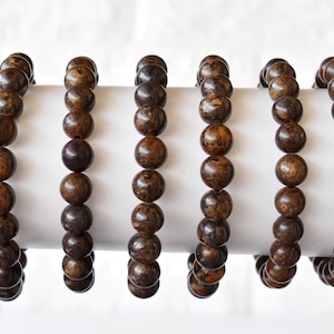 Bronzite Bracelet A Round Bead Bracelet,  Gemstone Bracelet 4mm, 6mm, 8mm, 10mm