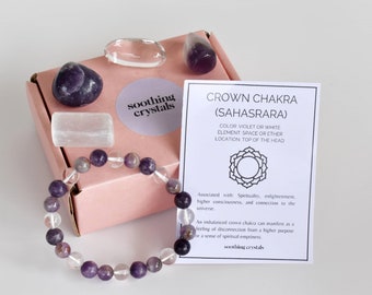 Crystal CROWN Chakra's Stones, Chakra Stone Set, Crown For Gift, Tumbled Stones, Spirituality Chakra kit, Chakra Balancing Stone, Bulk Stone