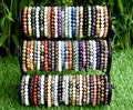 Natural Crystal Round Beaded Bracelets, 6mm 8mm 10mm Natural Polished, Pick your Stone, Handmade Premium Quality Gemstone Stackable Jewelry