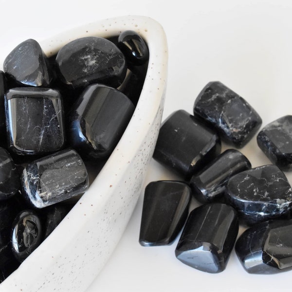 Black Tourmaline Tumbled Stone, Healing Crystal Tumbled Stones in Pack Sizes of 1,2,5Pcs and 100,200 grams, Crystal Tumbled, Tumbling Stones