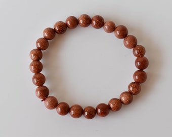 Pulsera de arenisca roja, pulsera de cuentas redondas, pulsera de piedras preciosas de 4 mm, 6 mm, 8 mm y 10 mm.