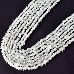 Uncut Aquamarine Chip Beads Raw Gemstone Uncut Beads Necklace