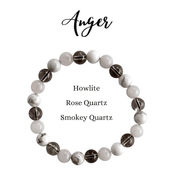 Release and Control ANGER Crystal Bracelet, Anger Management Healing,Energy Crystal Bead Bracelet, Anger Healing, Release and Control Relief