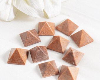 Orange Aventurine Crystal Healing pyramid ~  Pyramid For Crystal Grid And Chakra balancing