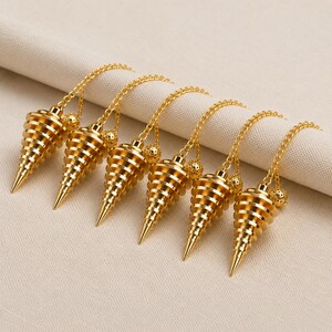 Pendolo a spirale e cono in ottone, scegli una geometria sacra in metallo rame o oro per la rabdomanzia e la guarigione Reiki, strumenti di divinazione all'ingrosso all'ingrosso