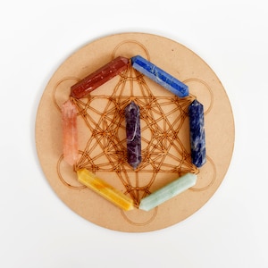 Set of 7 Chakra Double Terminated Crystal Points Double Point Pencils