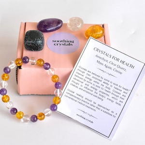 Fördert die GESUNDHEIT Kristalle Set, Gesundheit Geschenk Kristall Sets, Gesundheit Kristall Kit, Förderung der Gesundheit Kit, Heilkristall Ausgleichsteine Set