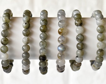 Labradorite Bracelet AAA Round Bead Bracelet,  Gemstone Bracelet, 6mm, 8mm, 10mm