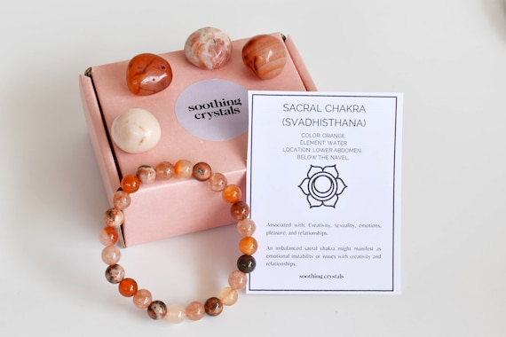 Crystal SACRAL Chakra's Stones, Chakra Stone Set, Gift Set, Tumbled Stones, Spirituality Chakra kit, Chakra Balancing Stones, Bulk Stone