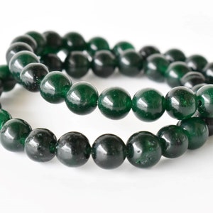 Green Jade Bracelet A Round Bead Bracelet, Gemstone Bracelet 4mm, 6mm, 8mm, 10mm image 6