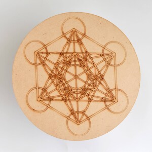 6&quot; Metatron Crystal Grid Plate, Wooden Grid boards, Crystal Grid Boards, Healing Tools