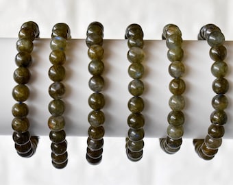 Labradorite Bracelet A Round Bead Bracelet, Gemstone Bracelet, 6mm, 8mm, 10mm