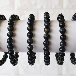 Blue Tiger Eye Bracelet AAA Round Bead Bracelet, Gemstone Bracelet, 6mm, 8mm, 10mm