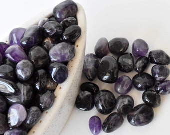 Amethyst Tumbled Stones, Amethyst Healing Crystals, Tumbled Stones in pack sizes of 1,2,5, 100 grams and 200 grams