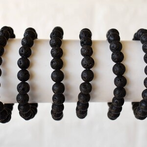 Lava Bracelet A Round Bead Bracelet, Gemstone Bracelet 4mm, 6mm, 8mm, 10mm