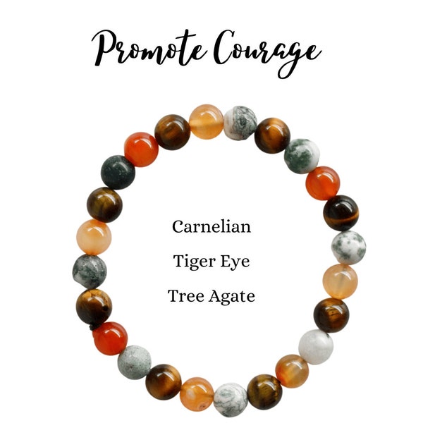 Promote COURAGE Crystal Bracelet, Healing Gemstone Bracelet, Courage Crystal Bracelet, Promote Courage Healing Bracelet, Courage Gift