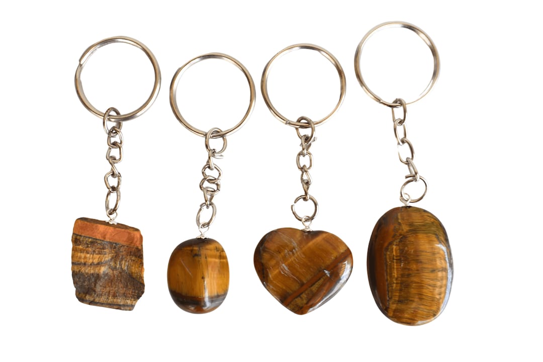 Tiger Eye Crystal Keychain, Crystal Keychain, Gemstone Keychain