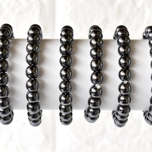 Hematite Bracelet AAA Round Bead Bracelet,  Gemstone Bracelet 4mm, 6mm, 8mm, 10mm