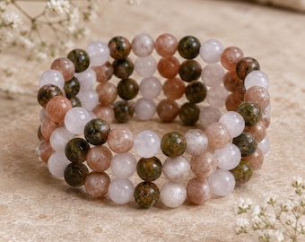 Balancing FERTILITY Crystal Bracelet, Fertility Crystal Bracelet for Manifest Healthy Conception, Fertility Crystals for Hormone balancing