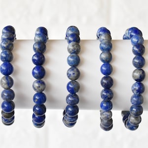 Lapis Lazuli Bracelet A Round Bead Bracelet, Gemstone Bracelet, 6mm, 8mm, 10mm