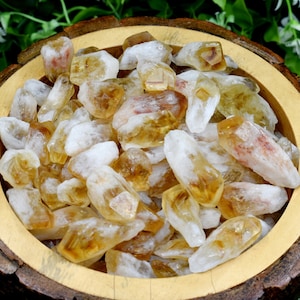 Citrine Natural Points, Healing Real Freeform Small Gemstones, Wholesale Bulk Lots Yellow Stone Slices For Display Specimens